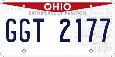 OH license plate GGT2177