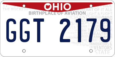 OH license plate GGT2179