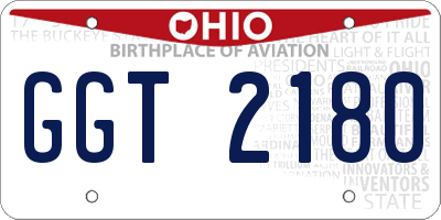 OH license plate GGT2180