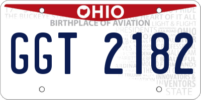 OH license plate GGT2182