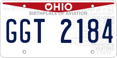 OH license plate GGT2184