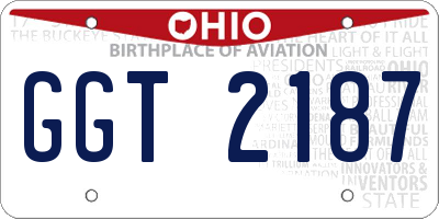 OH license plate GGT2187