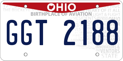 OH license plate GGT2188