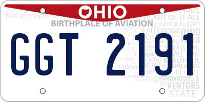 OH license plate GGT2191