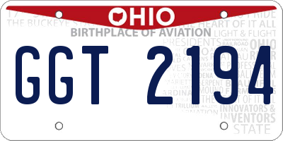 OH license plate GGT2194