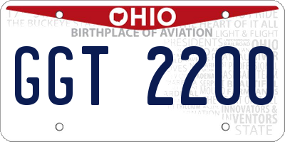 OH license plate GGT2200