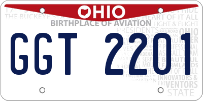 OH license plate GGT2201