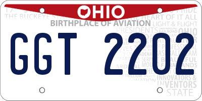 OH license plate GGT2202