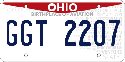 OH license plate GGT2207