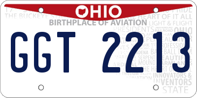 OH license plate GGT2213