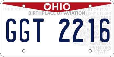 OH license plate GGT2216
