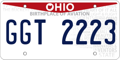 OH license plate GGT2223