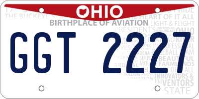 OH license plate GGT2227