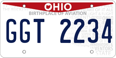 OH license plate GGT2234