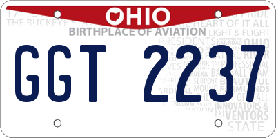 OH license plate GGT2237