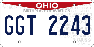 OH license plate GGT2243