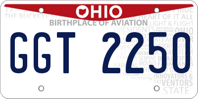 OH license plate GGT2250