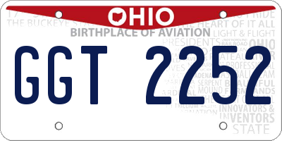 OH license plate GGT2252