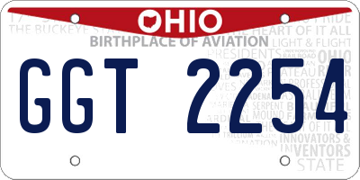OH license plate GGT2254