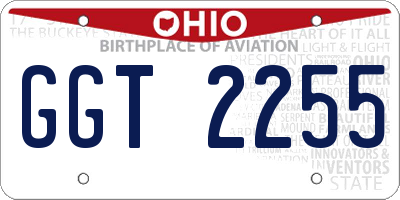 OH license plate GGT2255