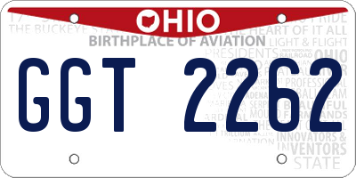OH license plate GGT2262