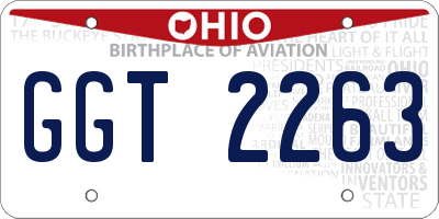 OH license plate GGT2263