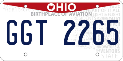 OH license plate GGT2265