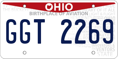 OH license plate GGT2269