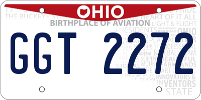 OH license plate GGT2272