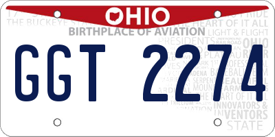 OH license plate GGT2274