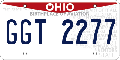 OH license plate GGT2277