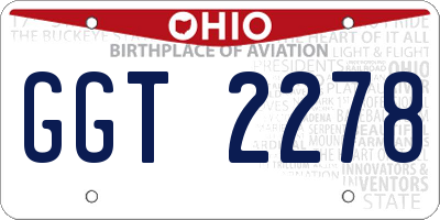 OH license plate GGT2278