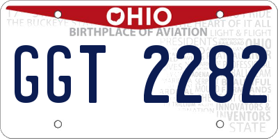 OH license plate GGT2282