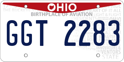 OH license plate GGT2283