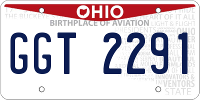 OH license plate GGT2291