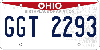 OH license plate GGT2293