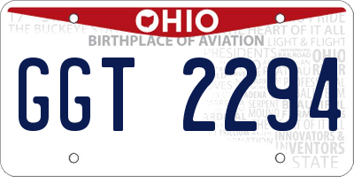 OH license plate GGT2294