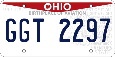 OH license plate GGT2297