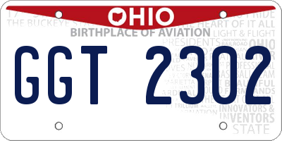 OH license plate GGT2302