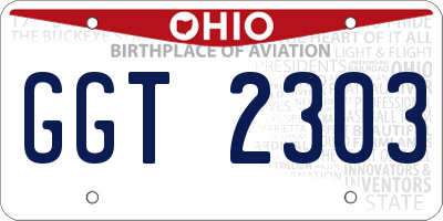 OH license plate GGT2303