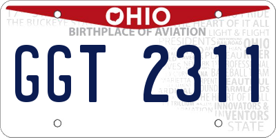 OH license plate GGT2311