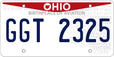 OH license plate GGT2325