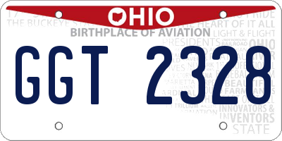 OH license plate GGT2328