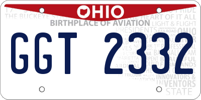 OH license plate GGT2332