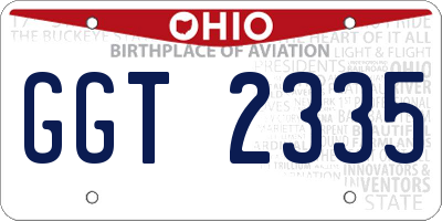 OH license plate GGT2335