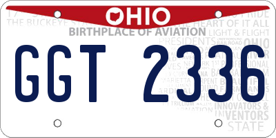 OH license plate GGT2336