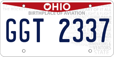OH license plate GGT2337