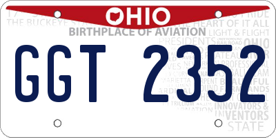 OH license plate GGT2352