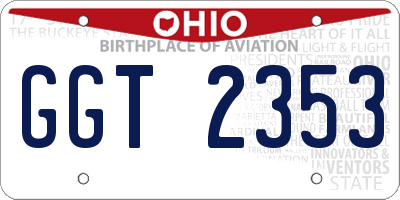 OH license plate GGT2353