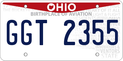 OH license plate GGT2355